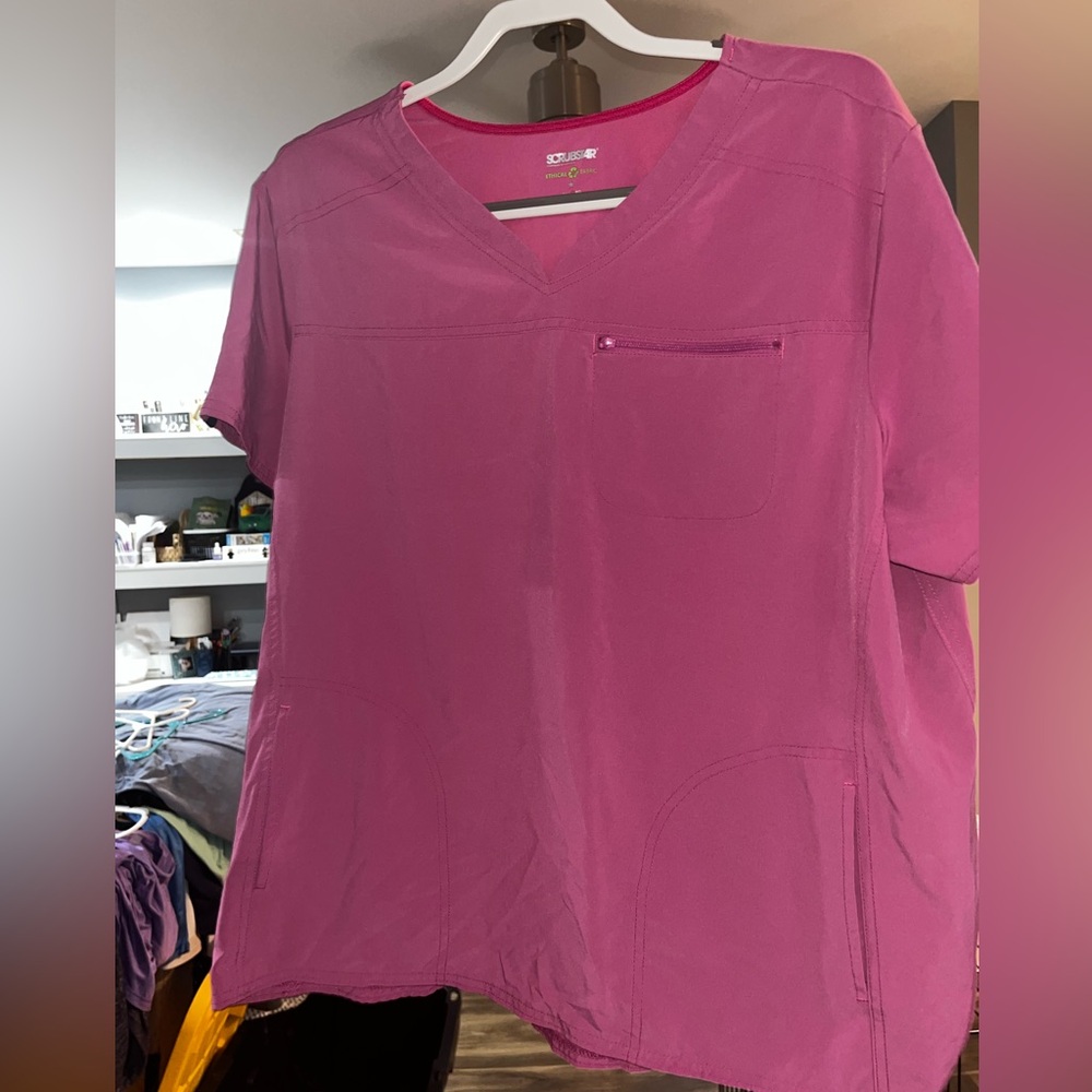 ScrubStar brand scrub top 2X in pink